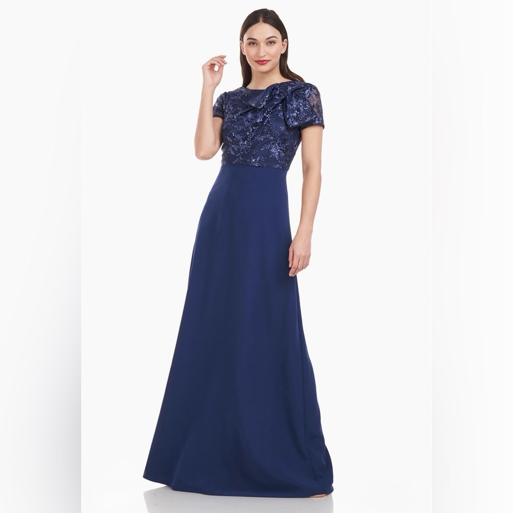 JS Collection Formal sparkle bow Gown – Navy Size 4 NWT